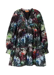 Stine Goya Jasmine Printed Cloqué Mini Dress - Black - XS (UK6 / XS) XS (UK6 / XS)