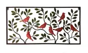Colour Bids Leaves Metal Wall Art 90x45cm