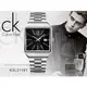CK手錶專賣店 K3L31161黑 方型 時尚紳士錶 石英 夜光指針 礦物抗磨玻璃 不銹鋼錶帶