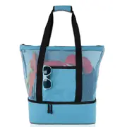 2 In 1Mesh Beach Tote Bag with Insulated Cooler
