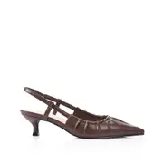 Lucius Slingback Kitten Heels - Chocolate Brown