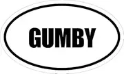 Beach Graphic Pros 6" Printed Euro Style Oval Gumby Decal Sticker décor Impact Font Style.