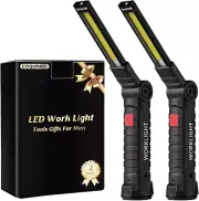 Tool Gifts for Men, Rechargeable LED Work Light Grill Light with Magnetic Base