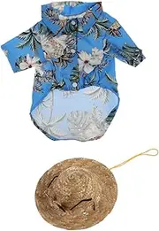 FUTUREORYY 3Pcs Dog Summer Outfit Set Lightweight Shirt Hat Sunglasses for Indoor Outdoor Activities for Dogs and Cats