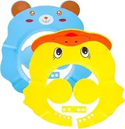 Totority 2pcs Adjustable Bathing Caps Cartoon Shampoo Visor Hats for Ear Protection Shower Hat Durable Easy to Clean for Bath