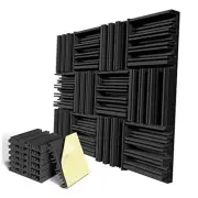 12 Pack Self-Adhesive Sound Proof Foam Panels,12 X 12 X 2 2Inch 12pack Black