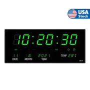 Large Screen Digital Wall Clock LED Display Desk Time Temperature Calendar DPhL2