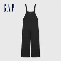 在飛比找momo購物網優惠-【GAP】女裝 Logo工裝吊帶褲-黑色(477872)