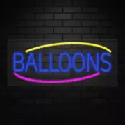 Balloons Sign for Business Displays | LED Flex Neon | 32"W x 13"H x 1"D