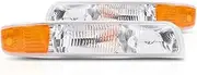For 1999-2002 Chevy Silverado 1500 Pair Driver and Passenger Side Parking Light Lens and Housing Only GM2520173 GM2521173 | 15199558 15199559