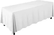 Lann's Linens - 90" x 132" Premium Tablecloth for Wedding/Banquet/Restaurant - Rectangular Polyester Fabric Table Cloth - White