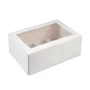 BULK 50pk 12 Holds White Mini Cupcake Box with Insert (9.5x6.5x3in)