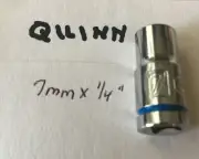 Quinn 7 mm x 1/4" Dr Standard Socket 6 Point Free Shipping