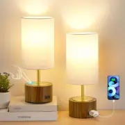 Touch Lamps for Nightstand - Small Bedside Lamps Set of 2 with Ac Adapter Vin...