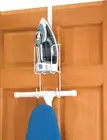Wire over the Door Ironing Caddy - Iron and Ironing Board Storage Organizer,Whit