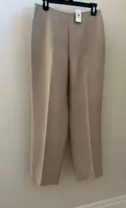 NEW Vintage 1990 Ann Taylor 100% Silk Flat Front Side Zip Champagne Beige Pant 8