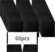 TANEMUDO 60 Pack 2 Pocket Glossy Paper Folders for Letter Size Papers in Glossy Laminated Bulk Presentation Portfolio Folders for Office, School, Teacher (Black)