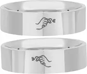 [VALICLUD] 1 Pair Couple Jewelry Matching Love Heart Band Rings for Him Her Promise Rings for Girlfriend Elegant Daily Wear for Weddings and Parties