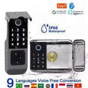 Fingerprint Gate Lock Outdoor Wifi Double Side Digital Password Remote App Home