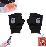 [notifaence] Smart Thermostat Heated Fingerless Gloves,Portable Heated Gloves,Portable Heated Gloves with Digital Display
