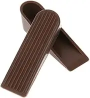 2 Pack Door Stopper, Rubber Door Stop Wedges Non-Slip Wall Protectors for Carpet/Wood/Tiles Floor (Brown)