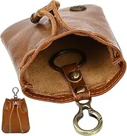 [Generic] Coin Pouch Keychain, Medieval Leather Pouch, Vintage Key Chain with Drawstring - Belt Pouches for Dice Bag, Accessories, brown, Se référer au descriptif, Refer to description