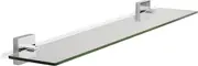 Croydex Flexi-Fix Easy to Fit Cheadle Chrome Plated Square Design Glass Shelf
