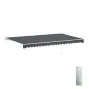 ALEKO Motorized Retractable Patio Awning 16 X 10 feet Deck Sunshade Gray
