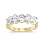 Bevilles Oval Shaped 5 Stone Ring with 2.00ct Laboratory Grown Diamonds in 9kt Yellow Gold