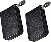 [Milisten] 2pcs Theft Credit Card Holder for Men and Women Compact Multi Card Wallet with Zipper Durable Organizer with Multiple Slots for Ids for Travel