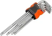 9Pcs L Type Double-End Screwdriver Hex Allen Key Set Torx Wrench Screwdriver Bits Star Spanner Key Hand Tools