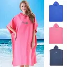 Unisex Adult Changing Robe Towel Beach Bath Hooded Quick Dry Poncho Bathrobe ☭