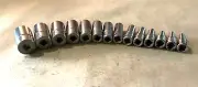 New Snap-on™ 1/4" drive 4 5.5 5 thru 15 mm 6-point Semideep Socket Set 114TMMSY