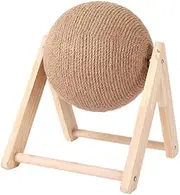 Cat Scratching Ball Cat Scratcher Toy Cats Scratcher Post Natural Sisal-Natural Wood Base & Durable Design - Entertaining & Furniture-Saving Scratch Post for Cats and Kittens