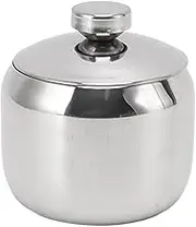 Stainless Steel Sugar Bowl, Condiment Jar with Lid 304 Stainless Steel Seasoning Container Pot for Salt Sugar