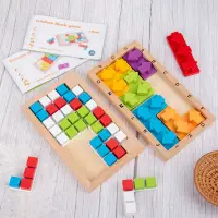 在飛比找蝦皮商城優惠-智慧拼拼樂玩具 現貨 木製拼圖 兒童智慧拼搭積木方向方塊拼拼