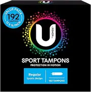 U by Kotex Sport Tampons Regular 192 Count (12 x 16 Pack) - Packaging May Vary