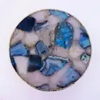 14x14 Blue and White Agate Round Coffee table top for home decor