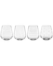 Oneida Set Of 4 Mingle Stemless Wine Glasses