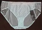 NWT FELINA 730018 "Elizabeth" Mesh & Lace Hipster Bikini, Baby Blue / White, L