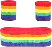 [OSOLADY] 1Set Sweatband and Headband of Super Elastic Fitness Wristbands for Sports Headbands for Basketball Yoga Tennis Durable and Washable