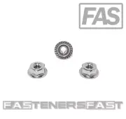 (50) 8-32 Stainless Steel Serrated Flange Nuts 304 Stainless Flange Lock Nuts