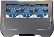 Laptop Cooler Notebook Air-Cooled Cooling Pad with RGB Colorful Light 3 Fans Cooling Radiator Bracket Suit for 12.1-17.3 Inch Laptop Laptop Cooler Stand(Ice Demon-Gray)