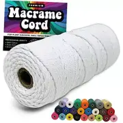 3mm Macrame Cord 3mm Thick Cords for Macrame Yarn 100% Cotton Colored White