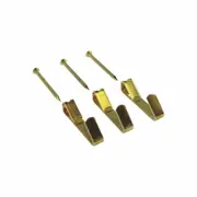 Everhang 20kg Brass Plated Angle Drive Hooks - 3 Pack