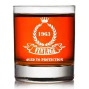 1963 60th Birthday Gifts for Men, Premium Lead-Free Whiskey Bourbon Scotch Ol...