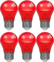 LUTW E27 LED Light Bulb Red, 40 Watt Equivalent, Lighting Bulbs for Christmas Holiday Halloween Party Decoration, A15/G45 LED Lighting Coloured Bulbs, 5W 450LM Non-Dimmable, Pack of 6