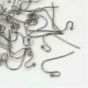 Gunmetal Black Plated Minimalist Open Loop Earring Hooks Findings 2 pcs
