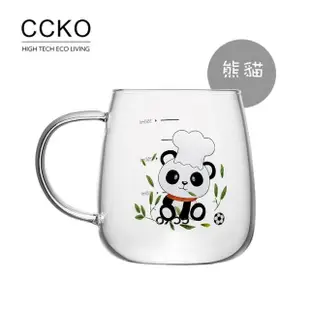 【CCKO】Q萌動物園 可愛動物玻璃杯 350ml 刻度玻璃杯(玻璃馬克杯)