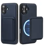 ZUSLAB for Apple iPhone 16 Plus Case Magnetic Detachable Card Holder Wallet Shockproof Heavy Duty Protective Cover (2024) - Blue